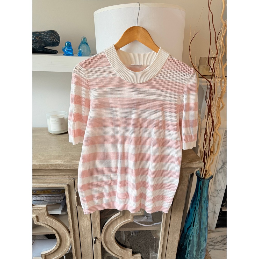 Akris Punto Striped Knit Top‎ Womens Pink White US 10
